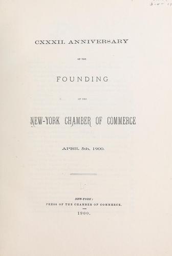 Cover for CXXXII. anniversary of the founding of the New-York Chamber of commerce, April 5th, 1900