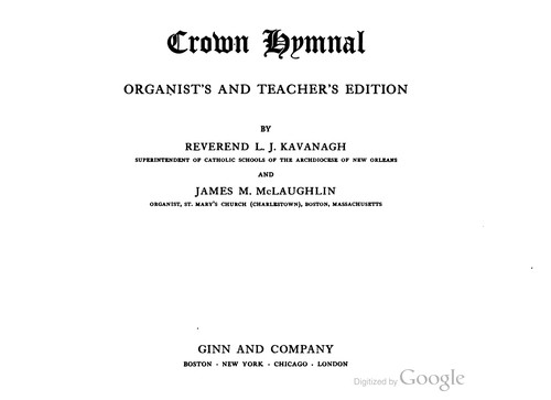 Cover for Crown hymnal, organist's and teacher's ed
