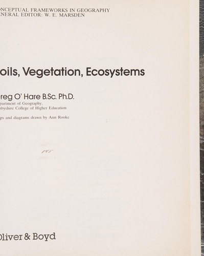 Cover for Soils, vegetation, ecosystems