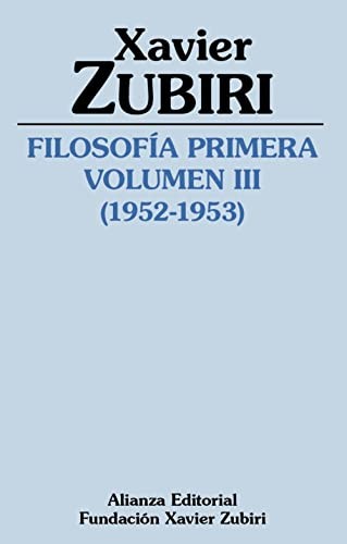 Cover for Filosofía primera . Volumen III