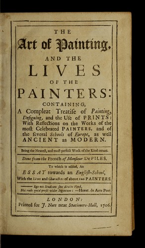 Cover for The art of painting, and the lives of the painters