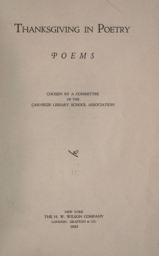 Cover for Thanksgiving in poetry