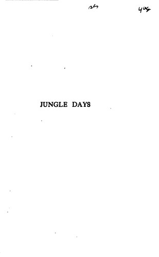 Cover for Jungle days