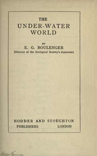 Cover for The under-water world