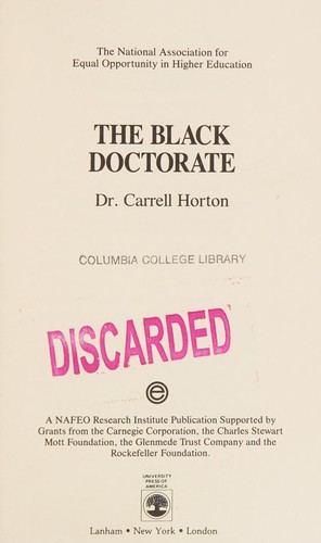 Cover for The Black Doctorate (National Association for Equal Opportunity in Higher Education)