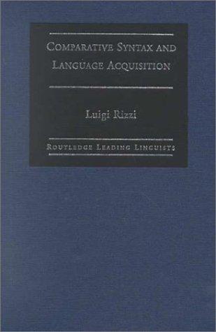 Cover for Comparative syntax and language acquisition