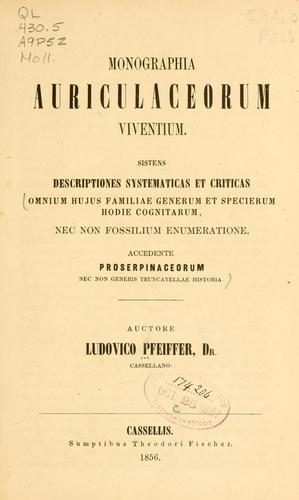 Cover for Monographia auriculaceorum viventium.