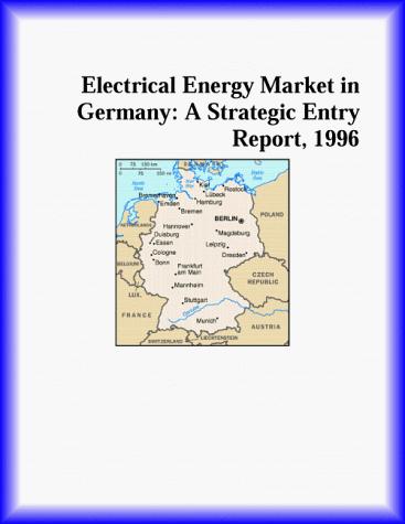 Cover for Electrical Energy Market in Germany