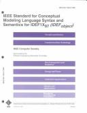 Cover for IEEE standard for conceptual modeling language syntax and semantics for IDEF1X₉₇ (IDEF object)