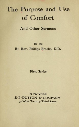Cover for The purpose and use of comfort