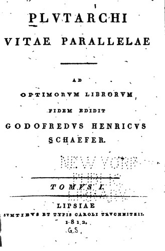 Cover for Vitae parallelae
