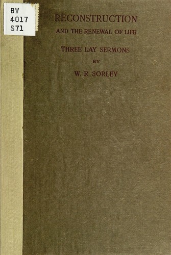 Cover for Reconstruction and the renewal of life