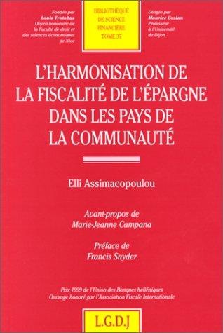 Cover for Harmonisation, fiscalité, épargne