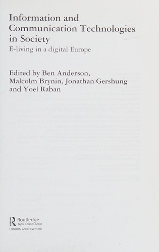 Cover for Information and communication technologies in society