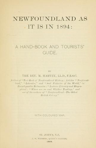 Cover for Newfoundland as it is in 1894