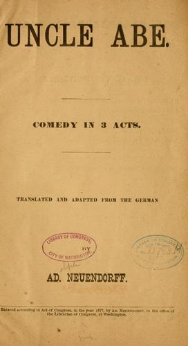 Cover for Uncle Abe ...
