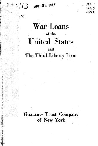 Cover for War loans of the United States and the third liberty loan.