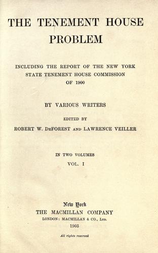 Cover for The tenement house problem