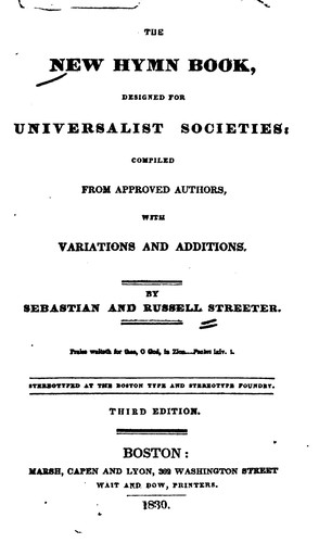 Cover for The New Hymn Book: Designed for Universalist Societies