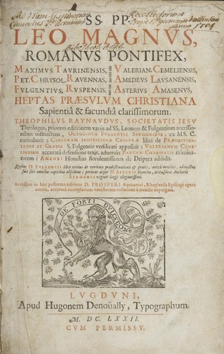 Cover for SS. PP. Leo Magnus, Romanus Pontifex