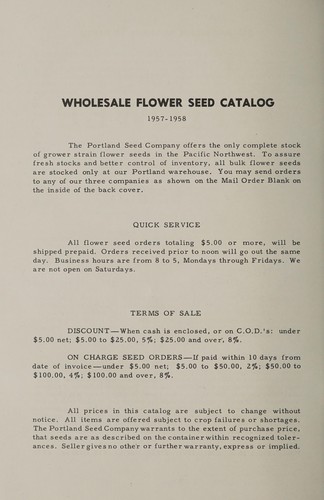 Cover for Grower's flower seed catalog
