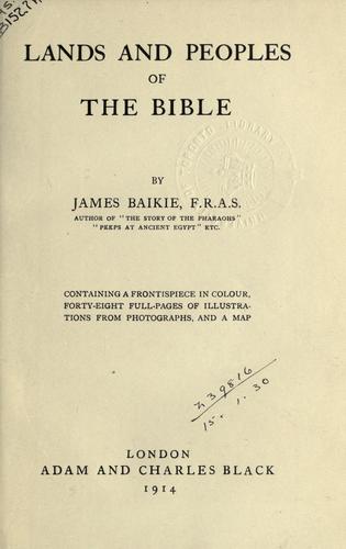 Cover for Lands and peoples of the Bible