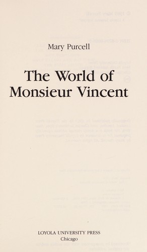 Cover for World of monsieur vincent