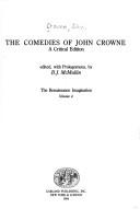 Cover for The comedies of John Crowne