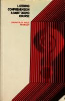 Cover for Listening Comprehension and Note Taking Course (Collins Study Skills in English)