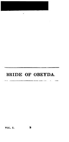 Cover for The bride of Obeyda, and other tales by the author of Montville