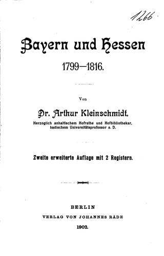 Cover for Bayern und Hessen, 1799-1816