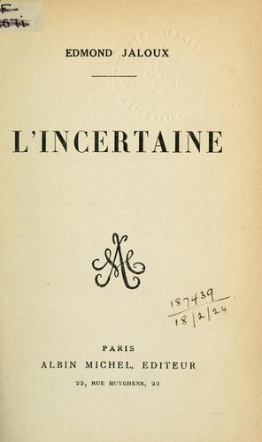Cover for L' incertaine.