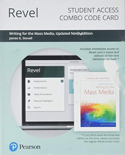 Cover for Revel for Writing for the Mass Media, Updated Edition -- Combo Access Card