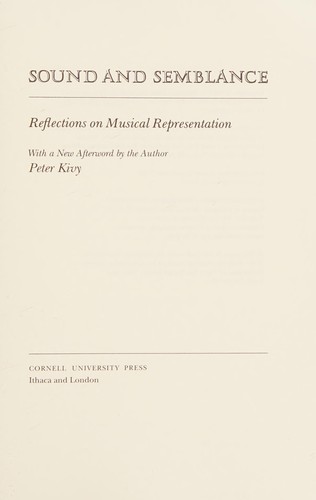 Cover for Sound and semblance