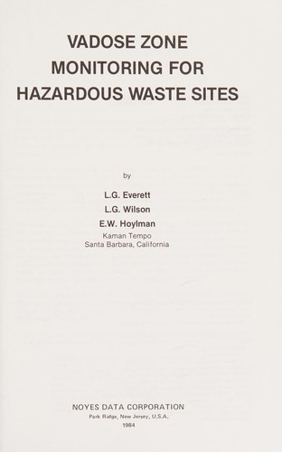 Cover for Vadose zone monitoring for hazardous waste sites