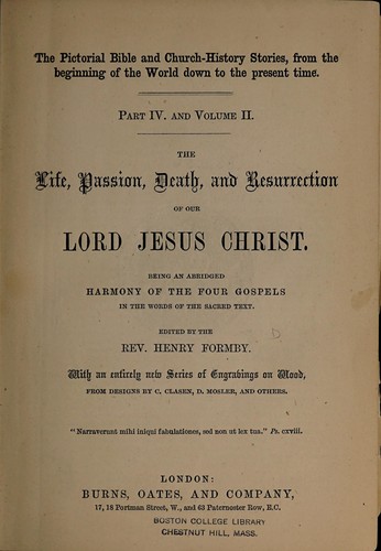 Cover for The life, passion, death, and resurrection of Our Lord Jesus Christ