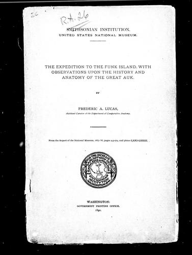 Cover for The expedition to the Funk Island, with observations upon the history and anatomy of the great auk