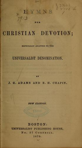 Cover for Hymns for Christian devotion ...