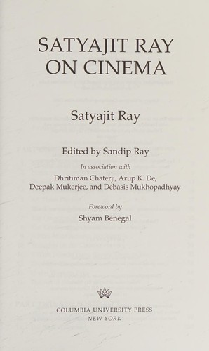 Cover for Satyajit Ray on Cinema