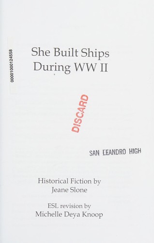 Cover for She Built Ships During WW II ESL Revision