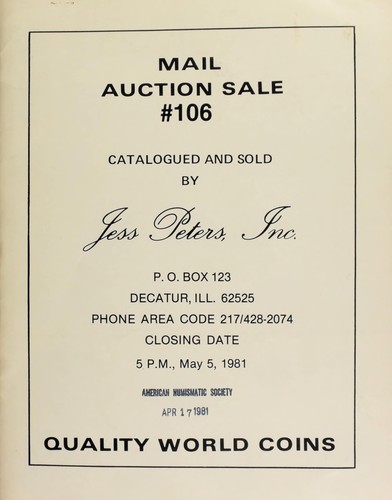Cover for Mail auction sale #106