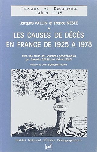 Cover for Les causes de décès en France de 1925 à 1978