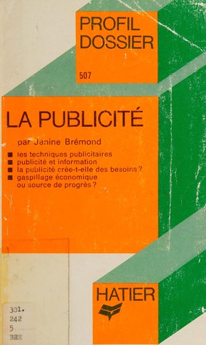 Cover for La Publicite