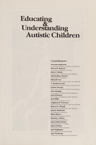 Cover for Educating and Understanding Austistic Children