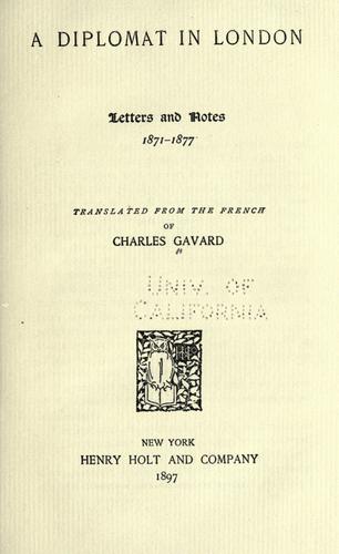 Cover for A diplomat in London