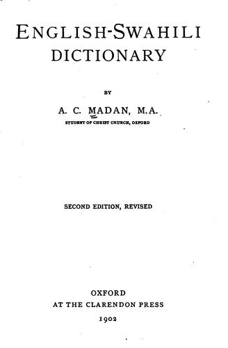 Cover for English-Swahili dictionary