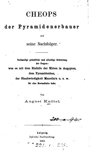 Cover for Cheops der Pyramidenerbauer und seine Nachfolger