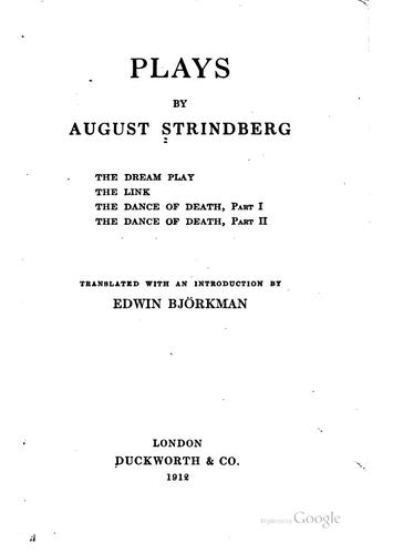 Cover for Plays by August Strindberg: First Series : The Dream Play, The Link, The ...