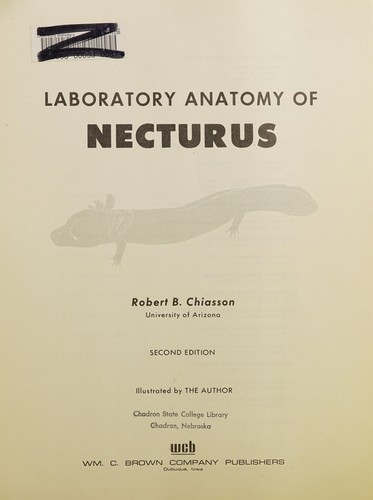 Cover for Laboratory anatomy of Necturus
