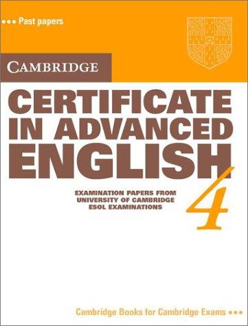 Cover for Cambridge Certificate in Advanced English 4 Student's book